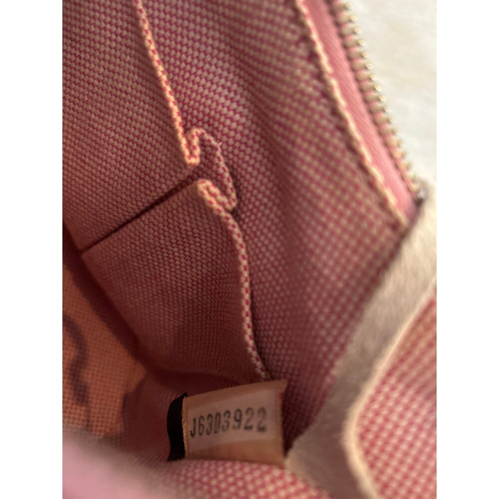 Dooney & Bourke Monogram Pink Signature Canvas Logo Small Hobo Bucket Bag Purse - Picture 6 of 9